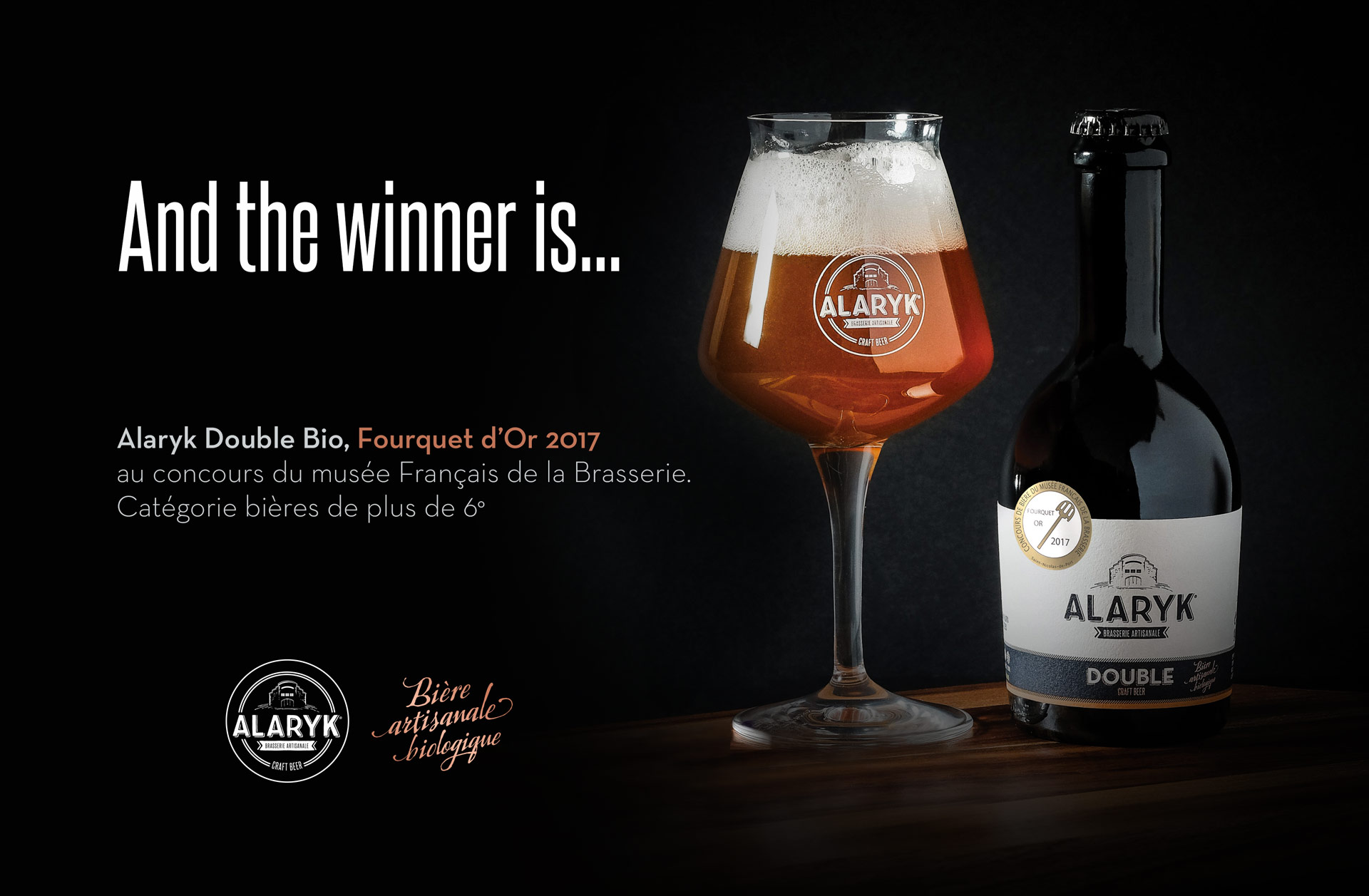 Bière Alaryk artisanale bio, Double. Fourquet d'or 2017
